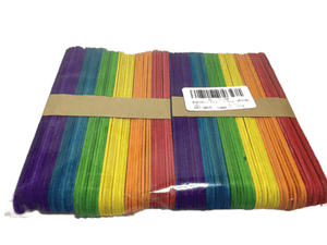 Pack of 100 Multicolor Wood Craft Sticks (011)