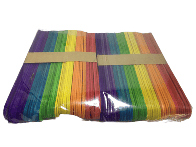 Pack of 100 Multicolor Wood Craft Sticks (011)