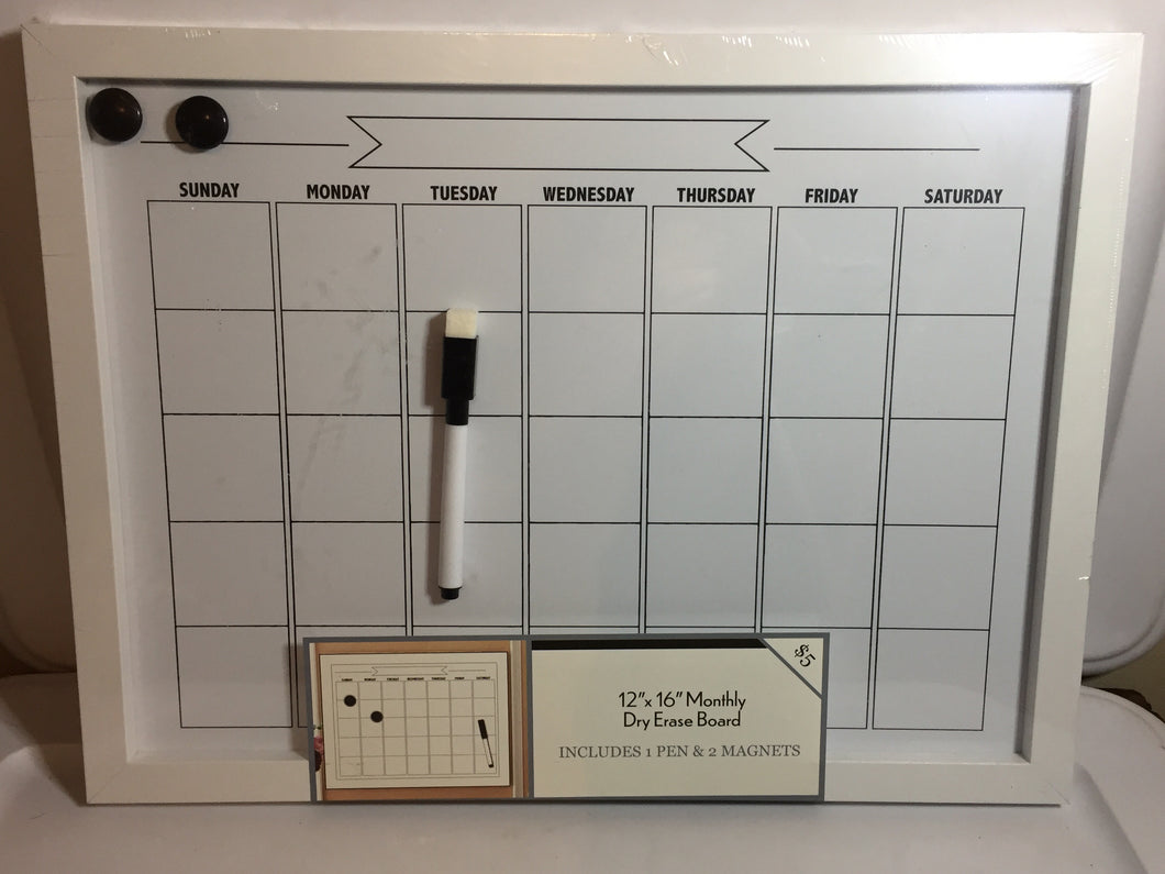 12x16in Monthly Dry Erase Board (020)
