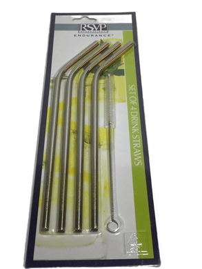 Set of 4 Stainless Steel Straws (023)