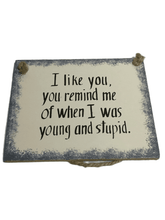 Load image into Gallery viewer, “When I Was Young And Stupid” 5”X4” Plaque
