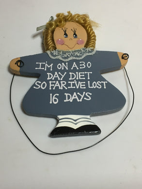 “30 Day Diet” 5”X4” Plaque